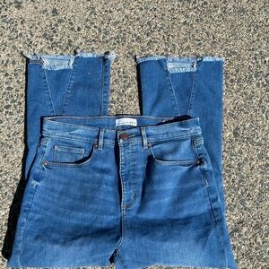 Loft High Waist Flare Crop Jeans size 12